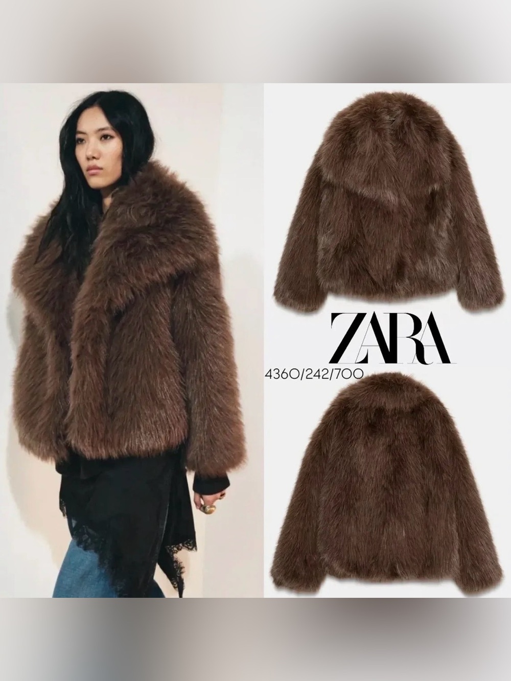 Short Faux Fur Coat Lapel Collar Long Sleeves Chic Viral Brown Teddy Coat Small - Picture 2 of 16